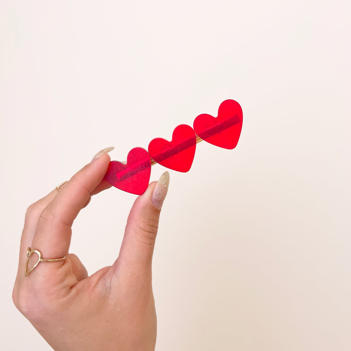 Red Galentine Heart Barrette