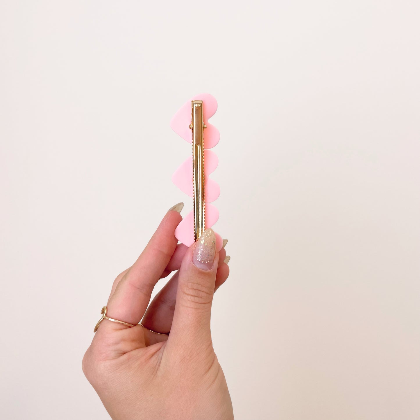 Pink Galentine Heart Barrette