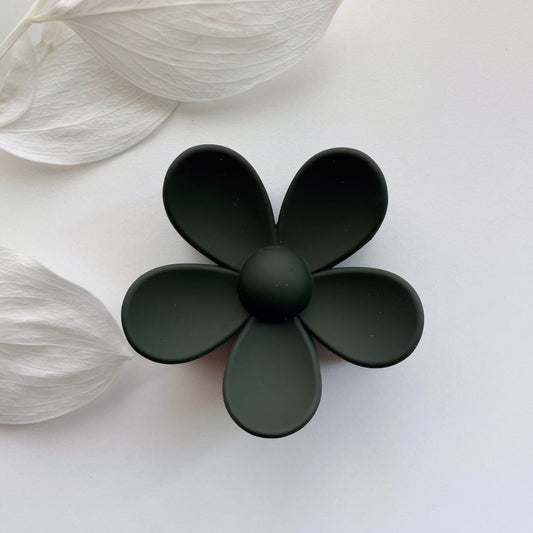 Olive Flower Claw Clip