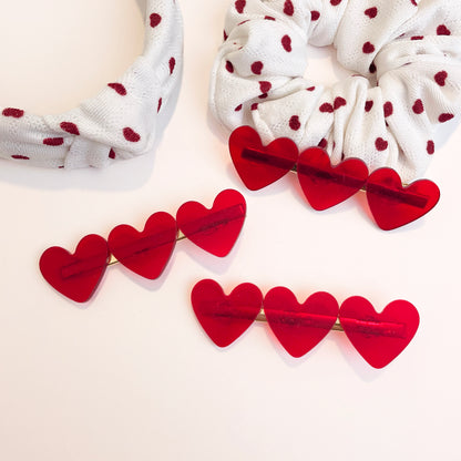 Red Galentine Heart Barrette